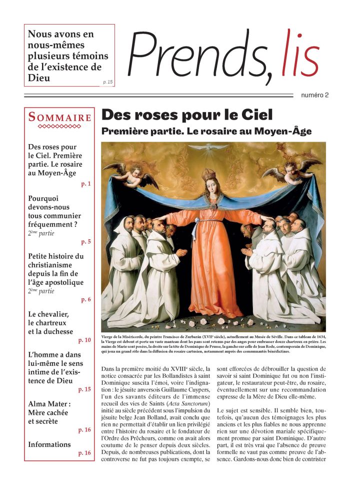 Le rosaire au Moyen-Age, Prends, lis n°2