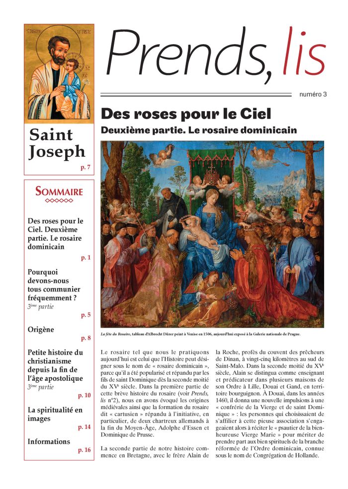 Le rosaire dominicain, Prends, lis n°3